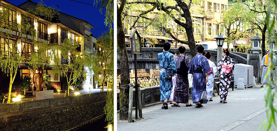 walk around the town in a yukata