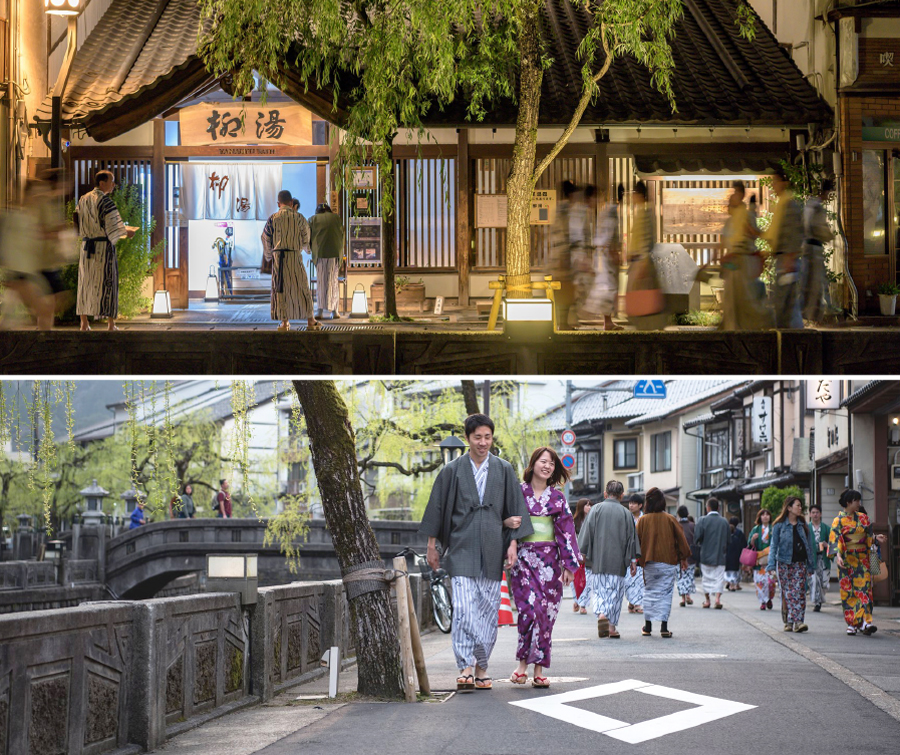 walk around the town in a yukata